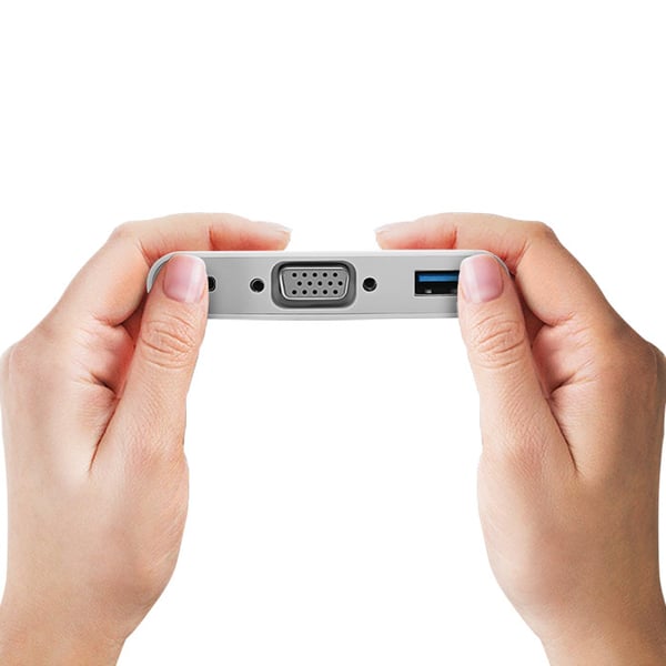 Qoltec Hub-adapter USB-C 3.1 3in1 med USB 3.0, VGA och USB-C 3.1 PD 92W