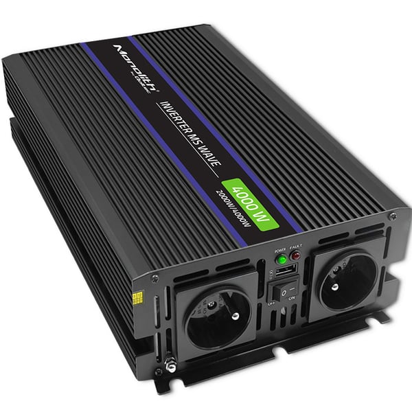 Qoltec Monolith 4000 MS spänningsomvandlare 12V till 230V 2000/4000W USB