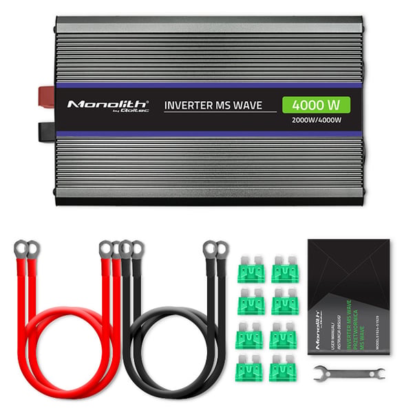 Qoltec Monolith 4000 MS spänningsomvandlare 12V till 230V 2000/4000W USB