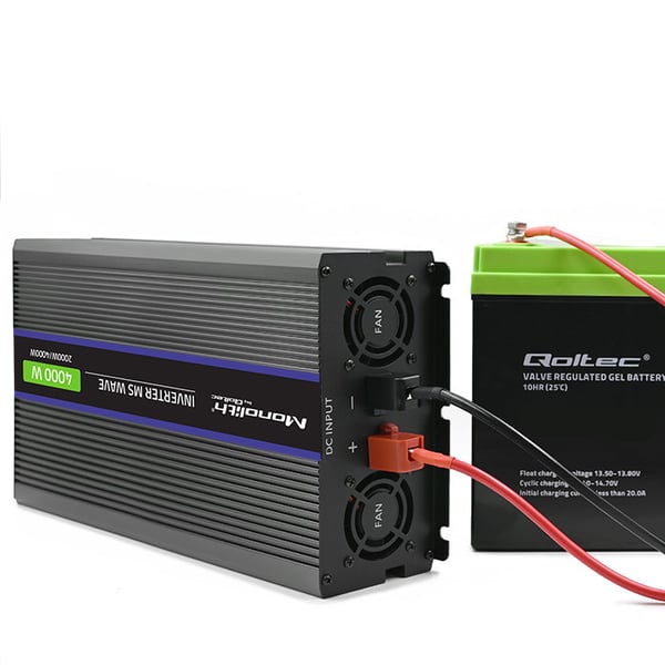 Qoltec Monolith 4000 MS spänningsomvandlare 12V till 230V 2000/4000W USB