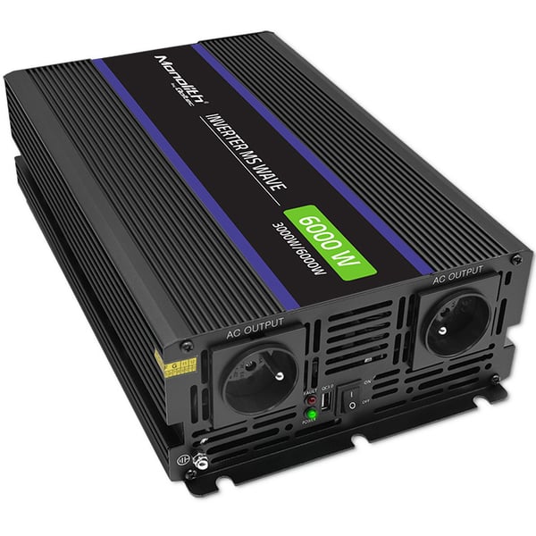 Qoltec Monolith 6000 MS Wave -jännitemuunnin | 12 V - 230 V | 3000/6000 W | USB