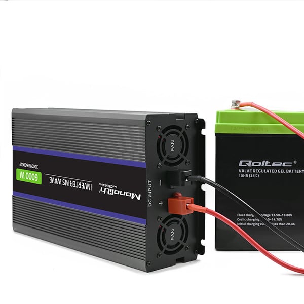 Qoltec Monolith 6000 MS Wave -jännitemuunnin | 12 V - 230 V | 3000/6000 W | USB