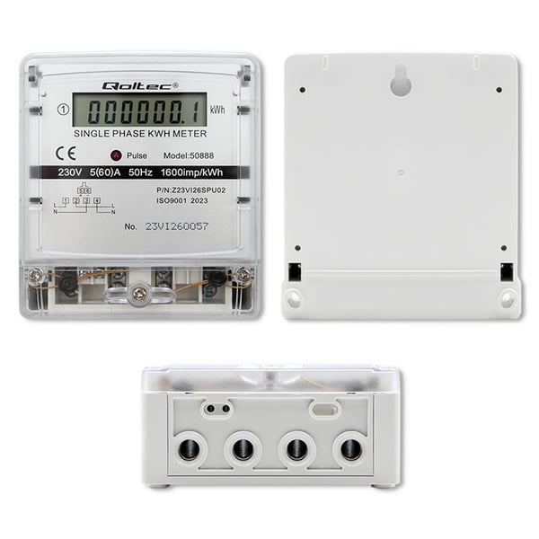 Qoltec Enfas elektronisk energiforbrugsmåler 230V LCD