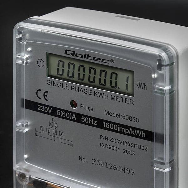 Qoltec Enfas elektronisk energiforbrugsmåler 230V LCD
