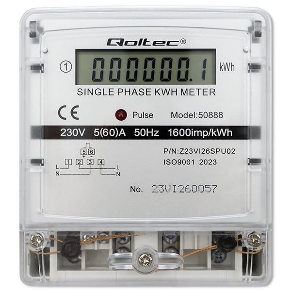 Qoltec Enfas elektronisk energiforbrugsmåler 230V LCD