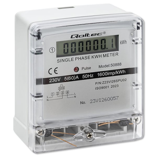 Qoltec Enfas elektronisk energiforbrugsmåler 230V LCD