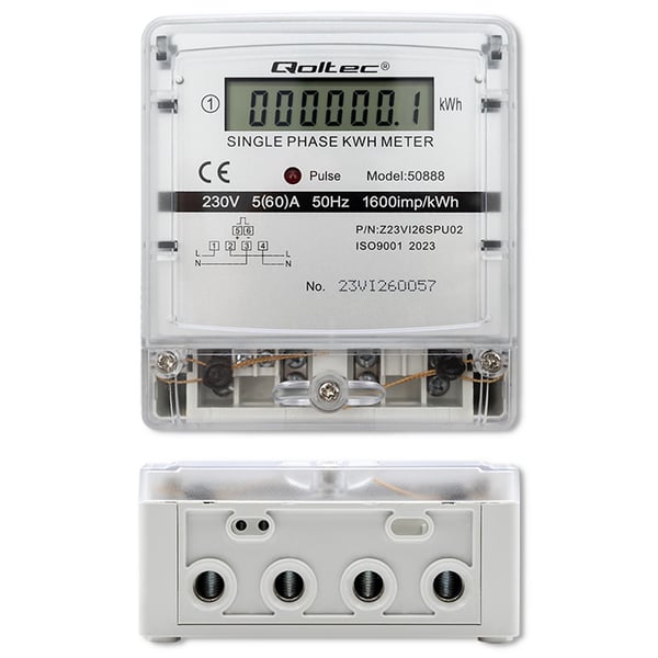 Qoltec Enfas elektronisk energiforbrugsmåler 230V LCD