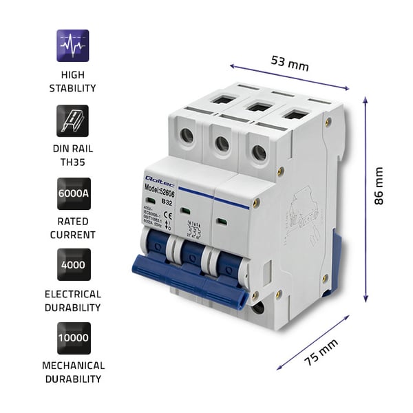 Qoltec B32 sikring AC 32A 3P