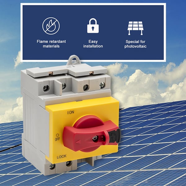 Qoltec DC-lastfrånskiljare med låsfunktion huvudbrytare 1200V 32A 8kV 4P