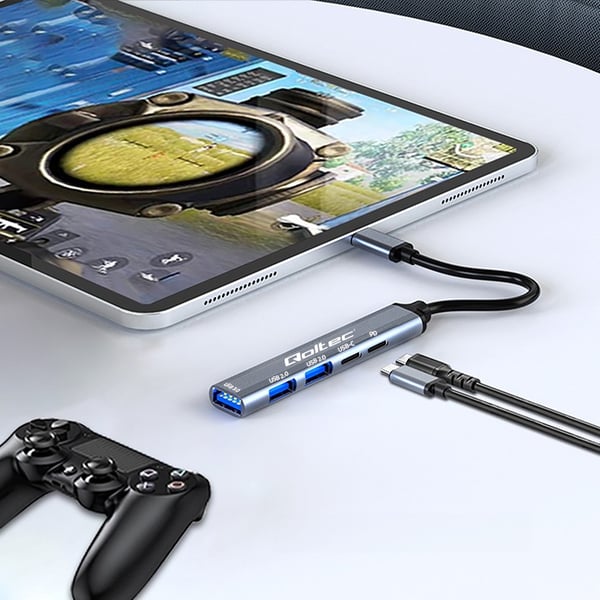 Qoltec USB-C 3.1 hubbadapter 5-i-1 med USB-C PD och USB 3.0