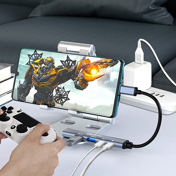 Qoltec USB-C 3.1 hubbadapter 5-i-1 med USB-C PD och USB 3.0