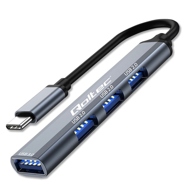Qoltec USB-C 3.1 hubbadapter 4in1 med USB 3.0 och 3x USB 2.0