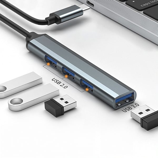 Qoltec USB-C 3.1 hubbadapter 4in1 med USB 3.0 och 3x USB 2.0