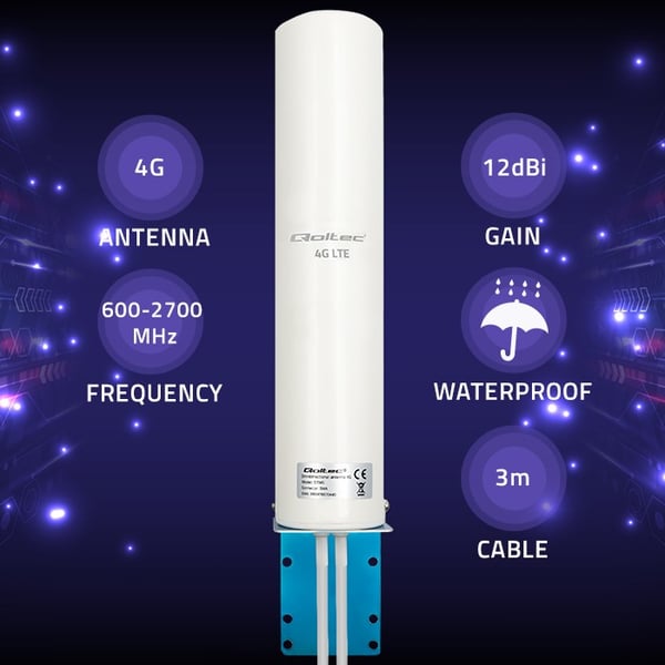 Qoltec 4G LTE -kaksoisantenni | 12dBi | monisuuntainen | ulkoinen