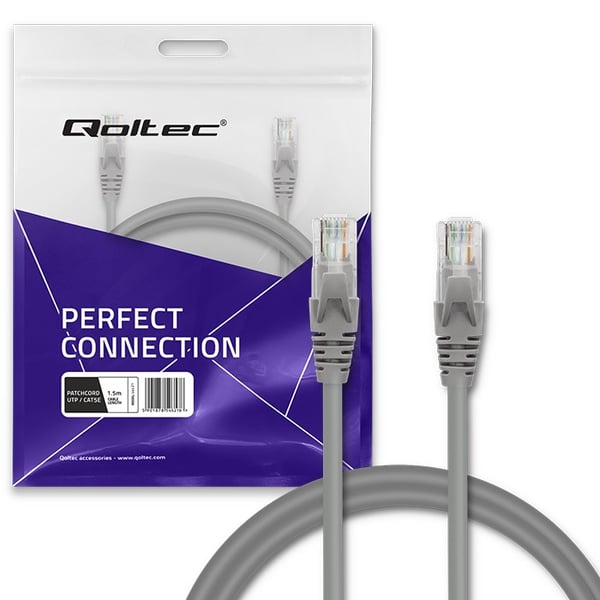Qoltec UTP-patchkabel CAT5e 2x RJ-45 1,5 m høj hastighed guld