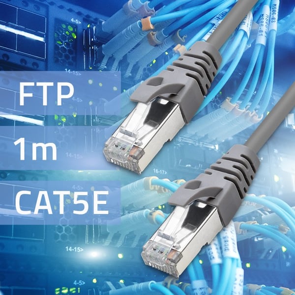 Qoltec kabelstik FTP CAT5e RJ-45 1m guldskærmet højhastighedskabler