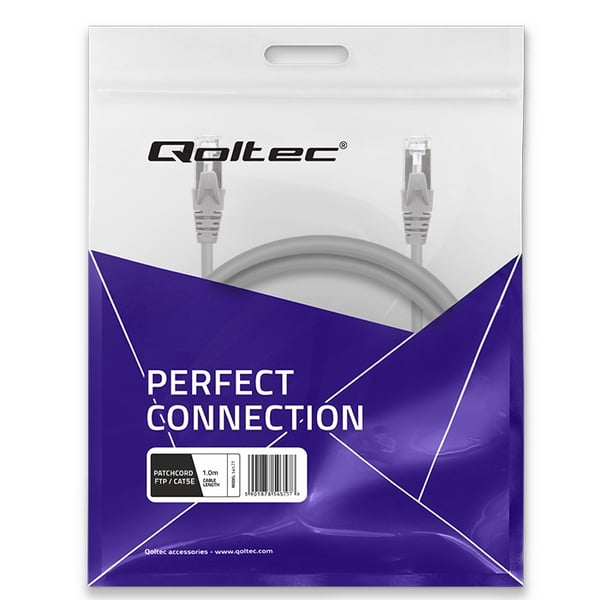 Qoltec kabelstik FTP CAT5e RJ-45 1m guldskærmet højhastighedskabler