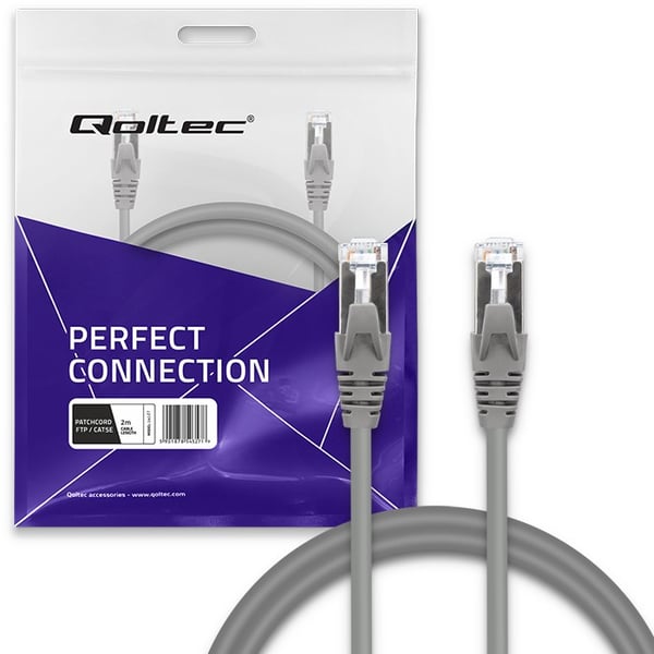 Qoltec netledning FTP CAT5e RJ-45 2m guldfarvet skærmet