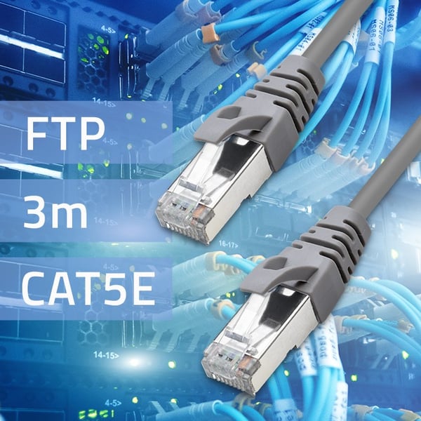 Qoltec ftp-netledning CAT5e RJ-45 3m gylden skærmet høj hastighed