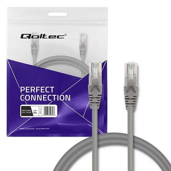 Qoltec UTP-patchkabel CAT5e 2 x RJ-45 1m højhastighedsforbindelse guld