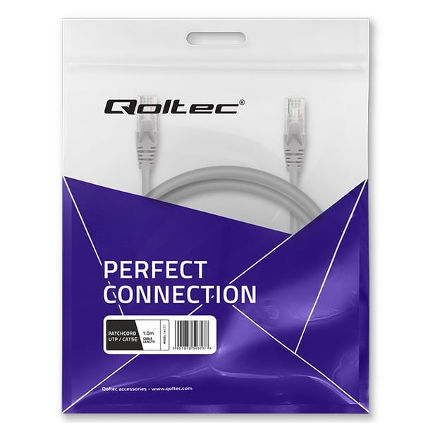 Qoltec UTP-patchkabel CAT5e 2 x RJ-45 1m højhastighedsforbindelse guld