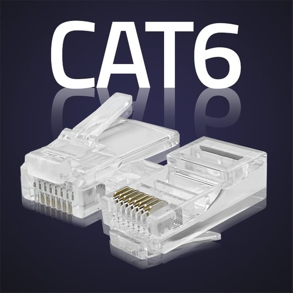 Qoltec RJ45 genomgångskontakt CAT6 UTP förgyllda kontakter 100 stycken