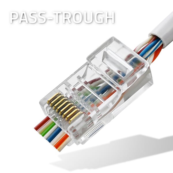 Qoltec RJ45 genomgångskontakt CAT6 UTP förgyllda kontakter 100 stycken