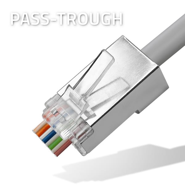 Qoltec Läpivienti RJ45-liitin | CAT5e | FTP | Läpivienti | Kullatut koskettimet | 10 kpl
