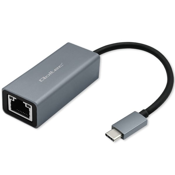 Qoltec Netværksadapter USB-C 3.1 | RJ45 | Ethernet | 1000Mb/s | Aluminium