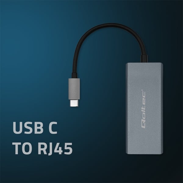 Qoltec Netværksadapter USB-C 3.1 | RJ45 | Ethernet | 1000Mb/s | Aluminium