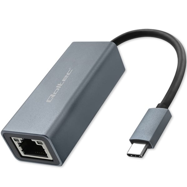 Qoltec Netværksadapter USB-C 3.1 | RJ45 | Ethernet | 1000Mb/s | Aluminium