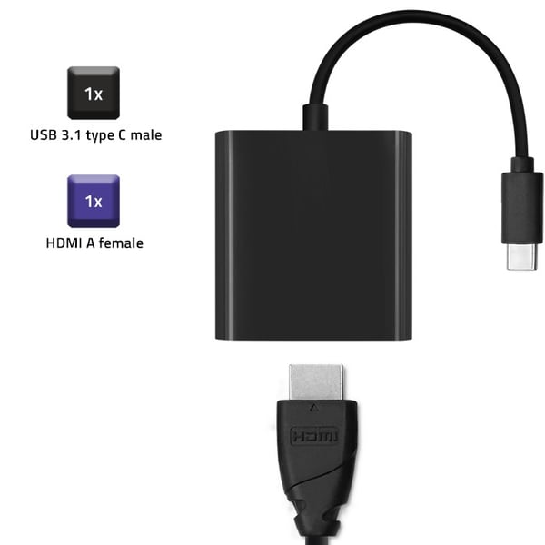 Qoltec USB-C 3.1 adapter til HDMI 4K med MHL