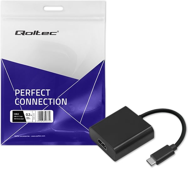 Qoltec USB-C 3.1 adapter til HDMI 4K med MHL