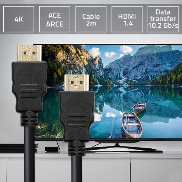 Qoltec HDMI-kaapeli v1.4 | Nopea | 4K | 30Hz | 30AWG | kulta | 2m