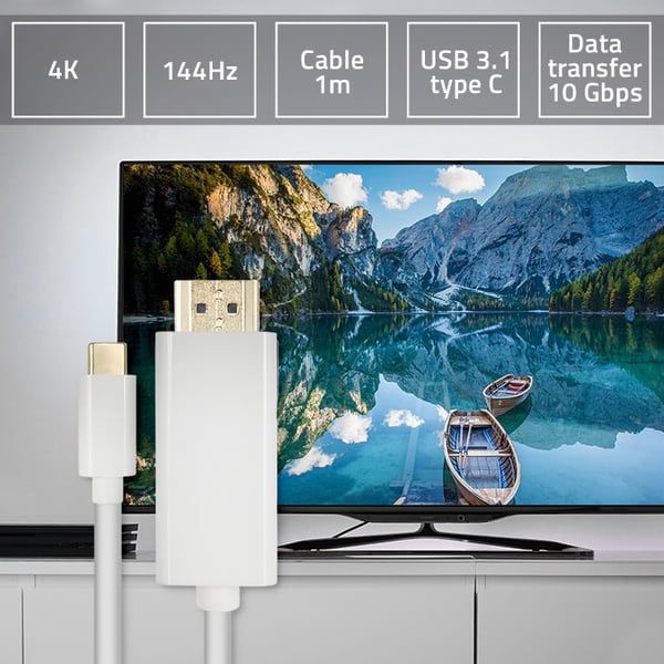 Qoltec USB 3.1 Type-C han til HDMI A han-kabel 4K alternativ tilstand 1 m