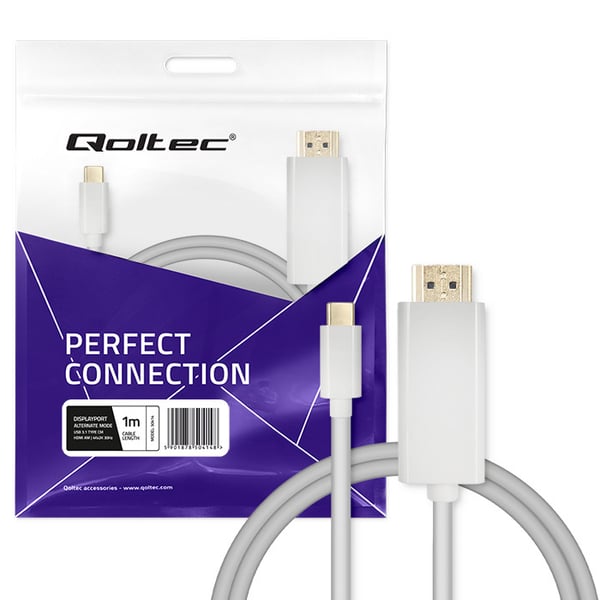 Qoltec USB 3.1 Type-C han til HDMI A han-kabel 4K alternativ tilstand 1 m