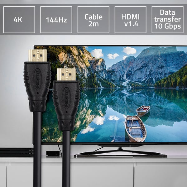 Qoltec HDMI-kabel v1.4 høj hastighed ethernet 4K 30Hz guld 2m