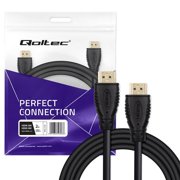 Qoltec HDMI-kabel v1.4 høj hastighed ethernet 4K 30Hz guld 2m