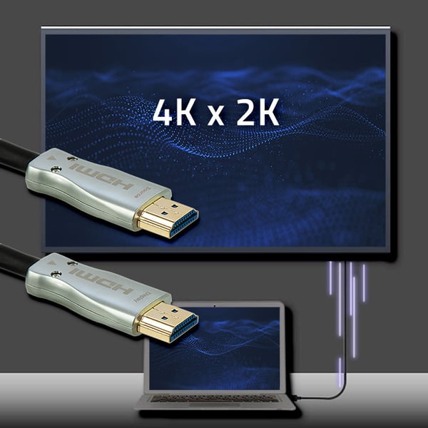 Qoltec HDMI-kabel v.2.0 høj hastighed 4K 60Hz AOC guld 20m
