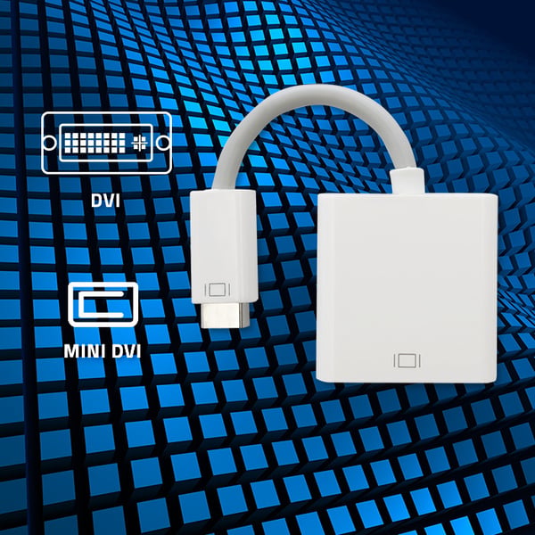 Qoltec Mini DVI till DVI-adapter 24+5 Full HD 0,16 m