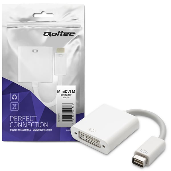 Qoltec Mini DVI till DVI-adapter 24+5 Full HD 0,16 m