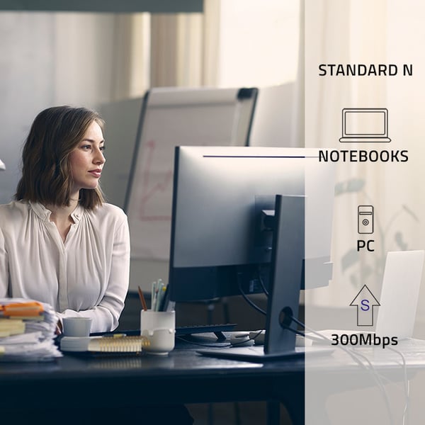 Qoltec Langaton Erittäin Nopea Mini-Nano WiFi-sovitin | Standard N | USB 2.0 | 300Mbps