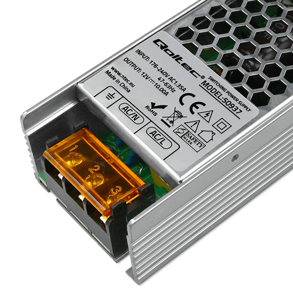 Qoltec LED-switchende strømforsyning IP20 120W 12V 10A slank