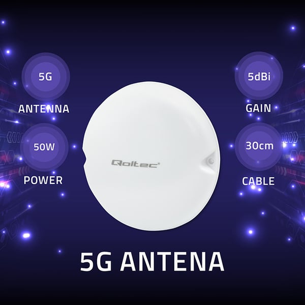 Qoltec 5G LTE indendørsantenne 5dBi 50W