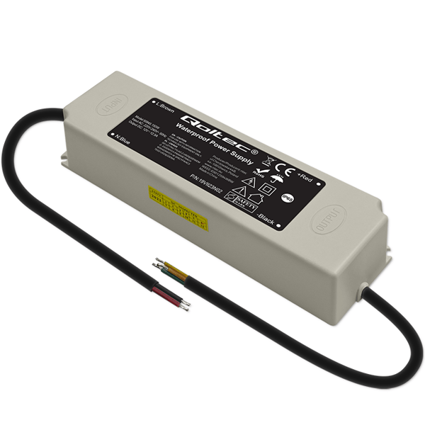 Qoltec LED-strömförsörjning IP67 150W 12V 12,5A vattentät vit