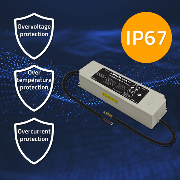 Qoltec LED-strömförsörjning IP67 150W 12V 12,5A vattentät vit
