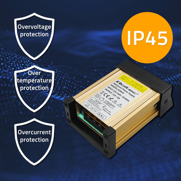 Qoltec LED-strømforsyning IP45 60W 12V 5A vandtæt