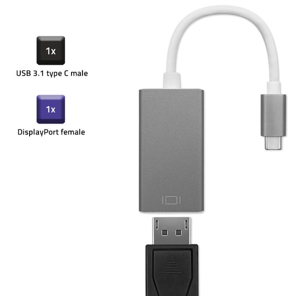 Qoltec USB-C 3.1 adapter DisplayPort 4K MHL aluminium