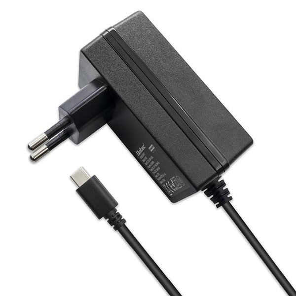 Qoltec superhastig PD-oplader til Raspberry PI 5, USB-C, 27W, 5,1V, 5A, sort