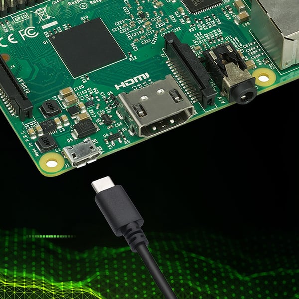 Qoltec superhurti PD-oplader til Raspberry PI 4 USB-C 15W 5V 3A sort